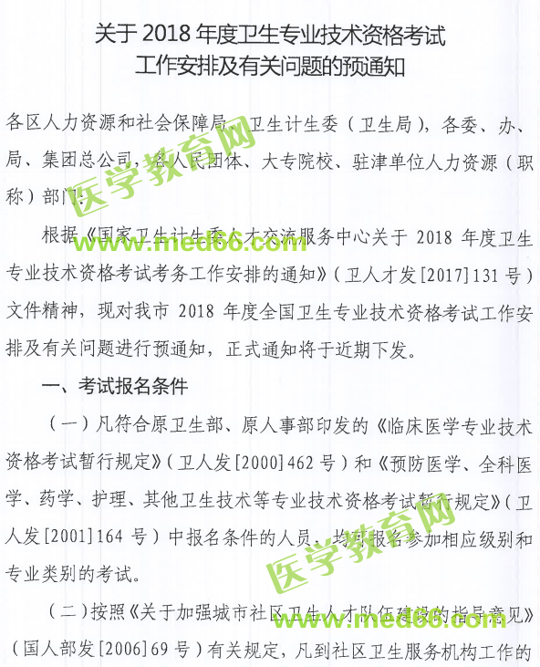 天津市2018年衛(wèi)生資格考試報名|現(xiàn)場確認時間及要求