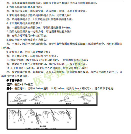 臨床助理醫(yī)師實踐技能考點-外科手術(shù)基本操作（附圖片）