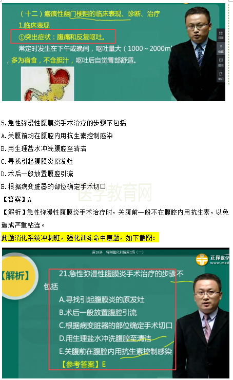 醫(yī)學教育網課程 VS 2018年臨床執(zhí)業(yè)醫(yī)師試題（第三單元）