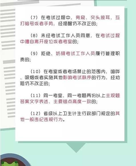 這12種行為當年單元或考站考試成績無效！