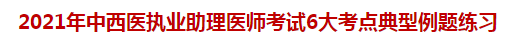 2021年中西醫(yī)執(zhí)業(yè)助理醫(yī)師考試6大考點(diǎn)典型例題練習(xí)