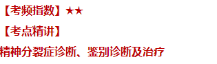 精神分裂癥診斷鑒別診斷及治療——臨床執(zhí)業(yè)醫(yī)師歷年重點內(nèi)容