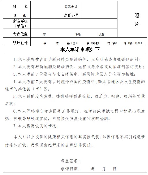 健康承諾書