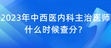 2023年中西醫(yī)內(nèi)科主治醫(yī)師什么時候查分？