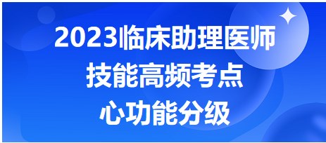 2023臨床助理醫(yī)師技能考點(diǎn)-心功能分級(jí)