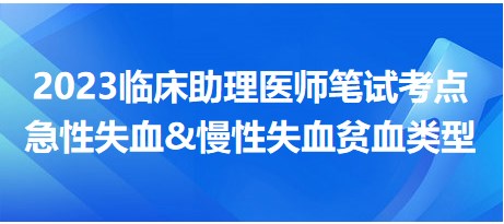 急性失血、慢性失血貧血類型