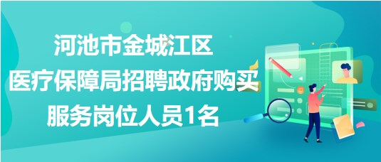 廣西河池市金城江區(qū)醫(yī)療保障局招聘政府購買服務崗位人員1名